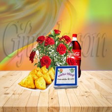 Singara With Red Rose Basket Combo